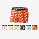 4 Pack Men's Bold Prints Mid-Rise Seamless Comfort Trunks