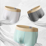 4 Pack Men's Ultra-Thin Breathable Solid Color Separated Pouch Smooth Trunks