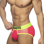 2-pack Men's Neon Mesh High-elastic U-convex Three-dimensional Pouch Sports Briefs