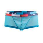 4-pack Men's Low-rise See-through Micro-mesh Pouch Shiny U-convex Wide-edge Boxer Briefs