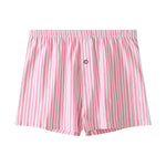 3 Pack Men's Cotton Breathable Striped Button Fly Loose Fit Home Shorts