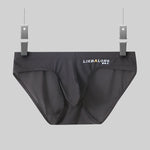 2 Pack Men's Ice Silk Mesh Support Pouch Low-Rise Form-Fitting Solid Color Bikini