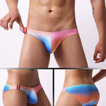 3 Pack Men's Low Rise Breathable Sports Print U-Pouch Moisture Wicking Bikinis