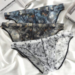 4 Pack Men's Trendy Print Low-Rise U-Pouch & Breathable Mesh Briefs