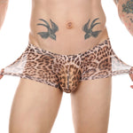 4 Pack Leopard Print See-through Mesh Trunks