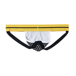 2 Pack Men's Sexy Star Print Low-Rise Breathable Comfort Trendy Briefs & Jockstrap