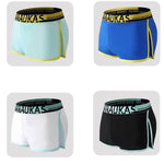 2 Pack Men's Stretch Boxer Shorts with Side Split Design and Support Pouch
