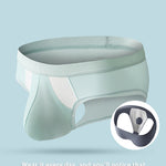 3 Pack Men's Low-Rise Ice Silk High-Stretch U-Convex Large Pouch Briefs