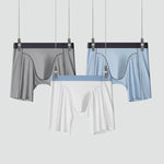 2 Pack Men's Ice Silk Sports Anti-Chafing Extended-Length Boxers Briefs