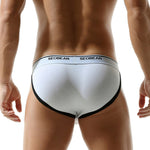 2 Pack Men's Low-Rise Solid Color Bikini with Large Pouch