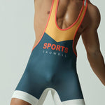 Men's Stretch Fit Gym & Running Anti-Odor Seamless Wrestling Singlet Bodysuit