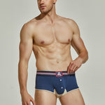 Men's Spliced Color Trunks With Button Fly