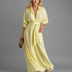 Rachel | Collared Long-Sleeve Midi Dress