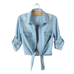 MELISSA™ – Elegant Denim Like 3/4 Sleve Top
