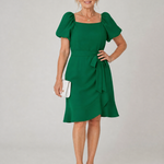 Ruosa | Short Puff Sleeve Side Tie Detail Mini Dress