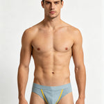 3 Pack Men's Breathable Separate Pouch Low-Rise Briefs with Openable Front Pouch