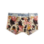 4 Pack Men's Ice Silk Bold Prints Lightweight & Airy Mid-Rise Trunks