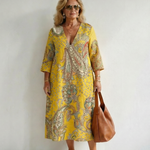 Amy | Soft Paisley Midi Dress