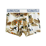 4 Pack Men's Ice Silk Bold Prints Lightweight & Airy Mid-Rise Trunks