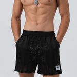 Men's Mesh-Lined Double-Layer Sports Fitness Breathable Sweat-Wicking Quick-Dry Shorts