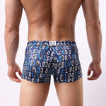Men's Printed Skinny Swim Trunks With Drawstring