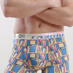 Men's Ice Silk Sexy Breathable Printed Boxers Briefs