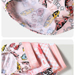 4 Pack Men's Antibacterial Cotton Breathable with Trendy Print Briefs