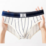 4 Pack Men's Striped Design Soft-Touch Cotton Fabric Breathable Briefs