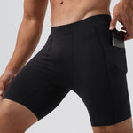 Men's Ultra-Stretch Sharkskin Ice Silk Compression Pants with Pocket