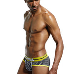 2 Pack Men's Sexy Star Print Low-Rise Breathable Comfort Trendy Briefs & Jockstrap