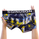 4 Pack Men's Breathable Printed Comfy Waistband Stretch Trunks