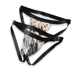 3 Pack Men's Leopard Print Ice Silk Mesh Jockstraps with 3D Pouch Breathable Support