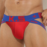 3 Pack Men's Letter Print Color Block Breathable & Stretchy Jockstraps