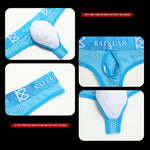 2 Pack Men's Breathable Mesh Removable U-Shaped Pocket Thongs