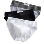 2 Pack Men's Ribbed Cotton Low-Rise Bikini with Soft Stretch Comfort