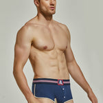 Men's Spliced Color Trunks With Button Fly
