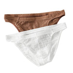 2 Pack Men's Breathable Soft Quick-Dry Mid-Rise Daily Comfort Solid Color Bikini