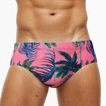 Men's Quick-Dry Printed UV Protection No-Slip Elastic Swim Briefs