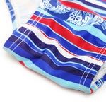 Men's Striped Trunk Square Leg Swimsuit