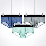4 Pack Men's Moisture-Wicking Ice Silk Breathable Stretch Fit Trunks