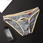 4 Pack Men's Airy Mesh Design Low-Rise Contoured Pouch Briefs