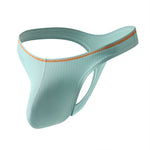 4 Pack Men's Low-Rise Solid Thongs with Reinforced Edging