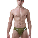 3 Pack Men's Mid-Rise Cotton Striped Briefs