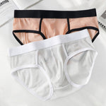 3 Pack Men's High-Stretch & Solid Color Soft Mesh Briefs