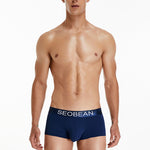 3 Pack Men's  Ice Silk Solid Color Breathable Antibacterial Trunks