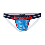 2 Pack Men's Sexy Star Print Low-Rise Breathable Comfort Trendy Briefs & Jockstrap