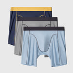 2 Pack Men's Ice Silk Sports Anti-Chafing Extended-Length Boxers Briefs