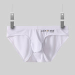 2 Pack Men's Ice Silk Mesh Support Pouch Low-Rise Form-Fitting Solid Color Bikini