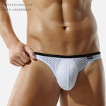 Men's Low-rise Mesh U-shaped Convex Pocket Sports Briefs