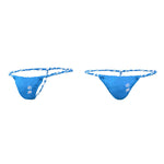 4 Pack Men's Low Rise Sexy Letter Embroidery Lace-Up Thongs